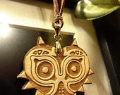 Majora's Mask Wooden Necklace leather