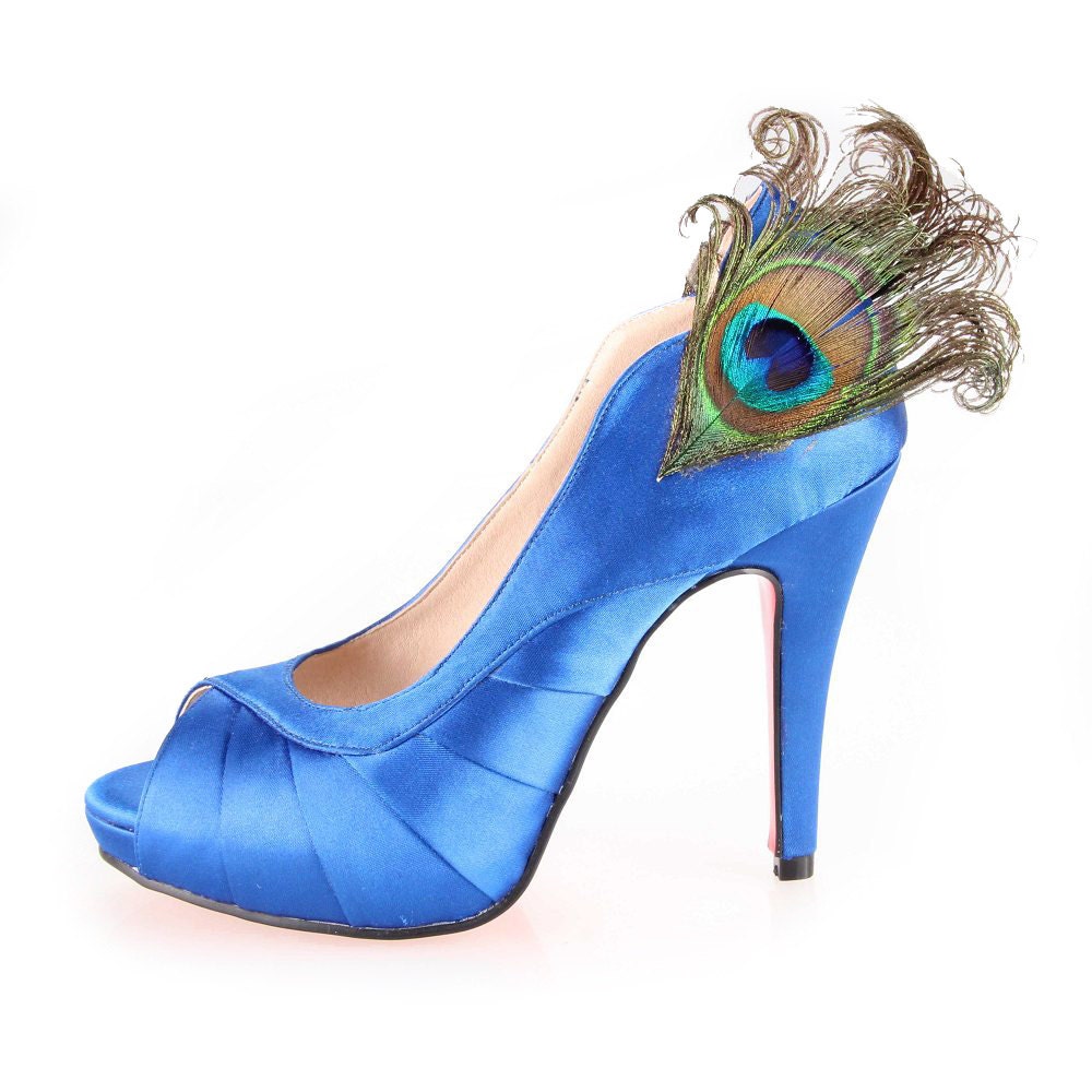 Special Peacock blue shoes for party or wedding