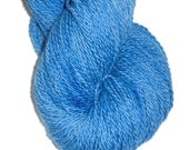 Luxury Hand Dyed Bluefaced Leister Wool Sock Yarn, Kettel Dyed Yarn 2-ply Semi Solid Sky Blue.