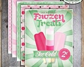 Ice Cream Party - Ice Cream Parlor Birthday - Station Signs - Printable (Social, Sweet, Shoppe, Parlour, Sundae, Old Fashioned, Poster)