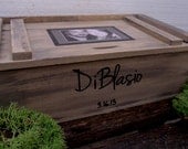 Rustic Wine Box for Rustic Wedding Personalized with Your Photo for Wine Box Ceremony or Gift