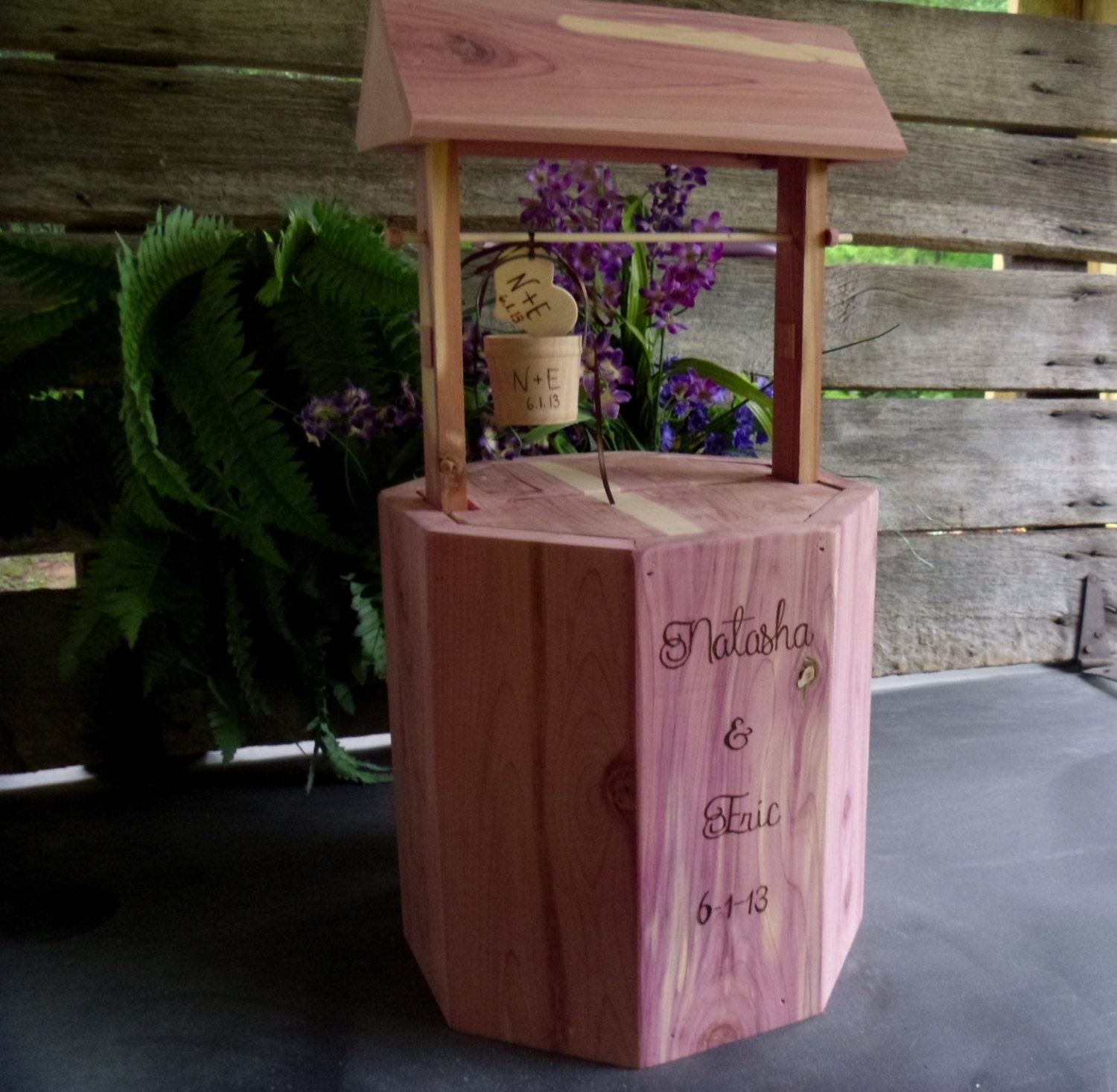 Wishing Well Card Box for Rustic Weddings Custom Made and Personalized