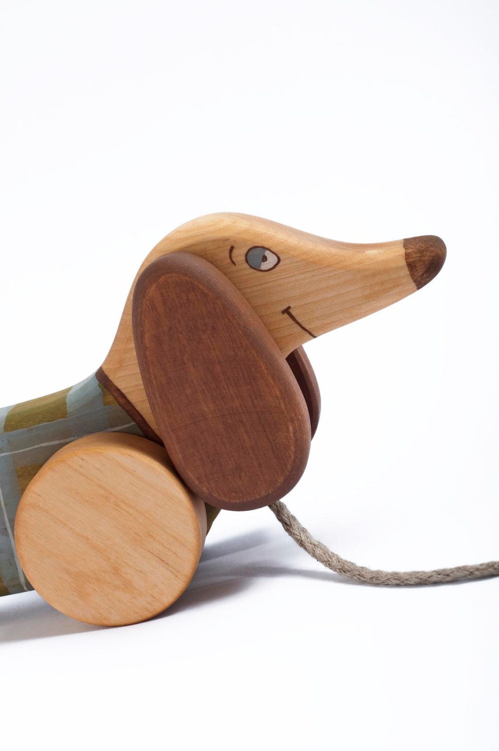 Personalized Wooden Dog eco-friendly pull along toy
