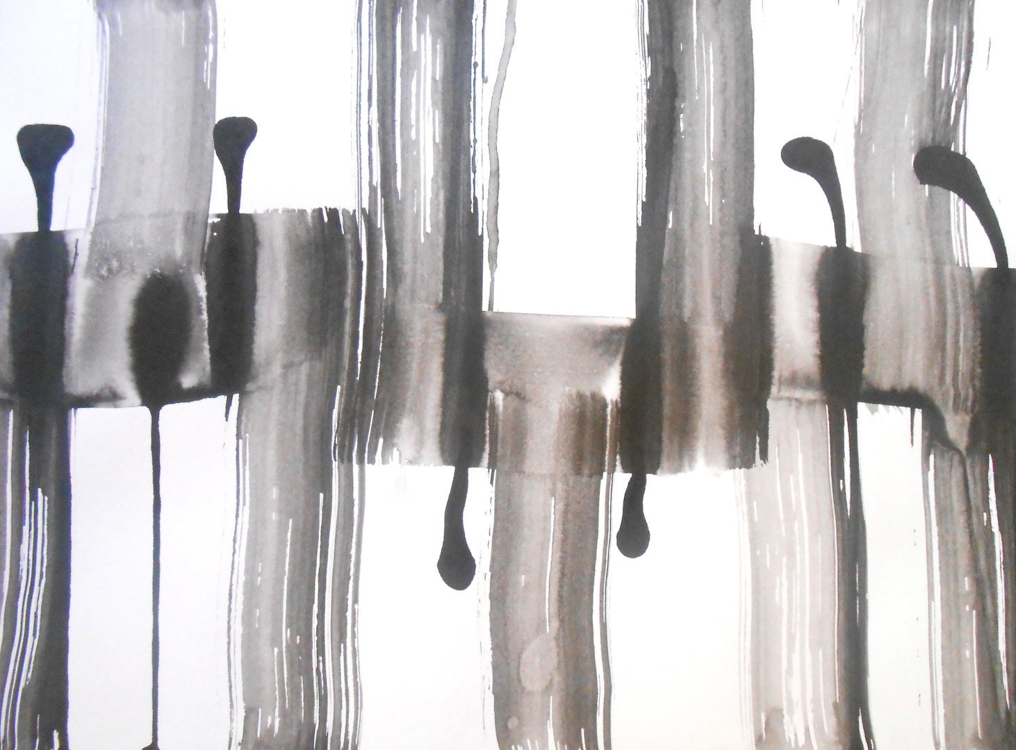 A3 Original Contemporary Fine Art Ink Wash Painting 11.7x16.5 " Working Class 042"