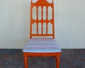 Orange Vintage mcm mid century fabric chair