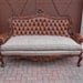 Tufted Ornate French Baroque Sofa Loveseat Couch with Suit-Style Ultra Cool Plaid Cushion