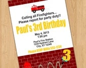 Fire Truck Party Invitation Printable - Birthday Party Il_170x135