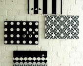 Black and White Icecream Print Magnet Board or Wall Art with a set of 3 magnets