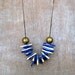 Blue and White Necklace / Coconut beads Necklace