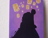Disney Tangled princess Rapunzel small canvas acrylic painting 8x6