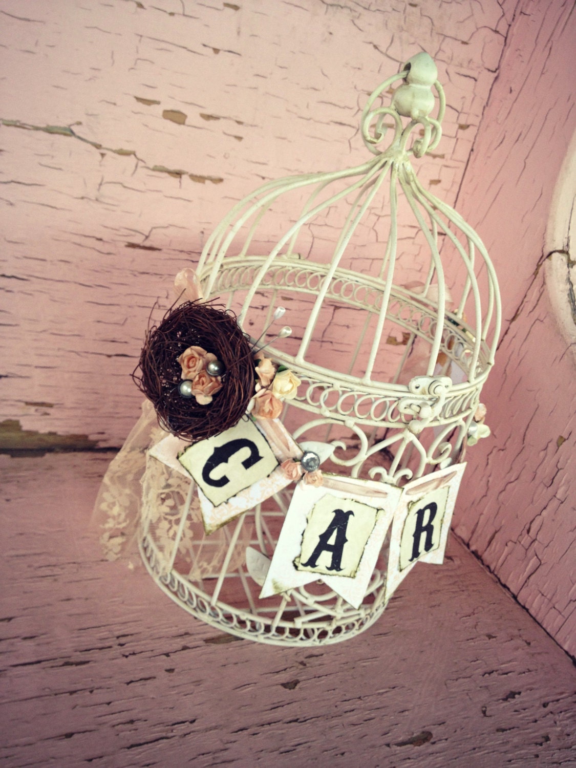 Wedding Birdcage Card Box Card Holder Rustic bird's nest
