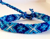 Royal, Turquoise & Grey - X and Star - Friendship Bracelet