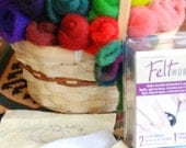 Felting Kit For Needle Felting Felted Soap Hand Dyed Wool Roving In Gift Basket