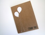 WEDDING CARDS, Thank You Cards, Set of 4, Balloons