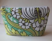 Makeup Bag, Camera bag, phone case, card holder Zipper Pouch Amy Butler Temple Tulips