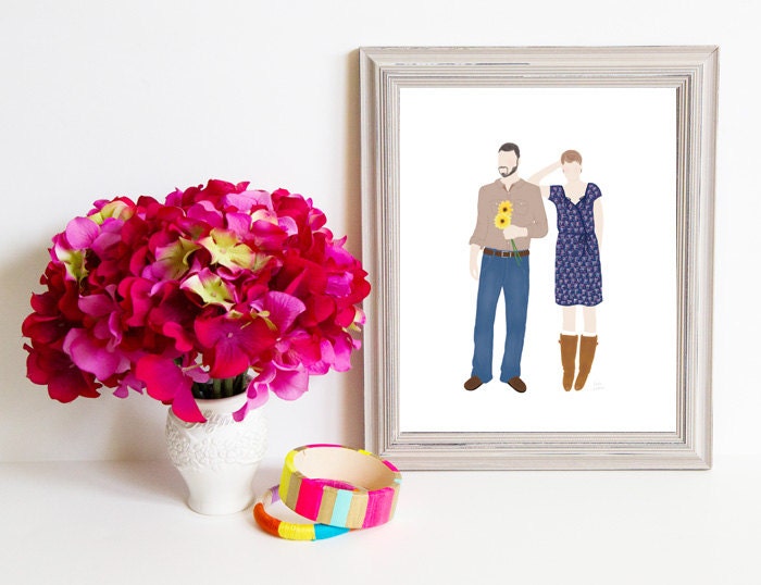 Though Very Humble : Custom Lovebirds Portrait Illustration