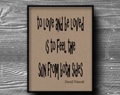 to love and be loved typographic art print quote poster inspirational kraft paper typography 8x10 home decor motivational david viscott