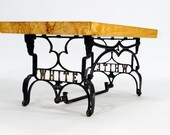 Petite Coffee Table on Antique Sewing Machine Base