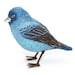 Indigo Bunting Hand-Embroidered Ornamental Fabric Bird