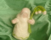 Spring Flower Child - Lilly of the Valley - Waldorf Doll Handmade Needle Felted Wool