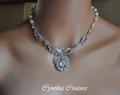 Bridal Jewelry Set,Bridal Necklace and Earring Set,Vintage Style Necklace,Swarovski Crystal Pearl Necklace,Wedding Necklace and Earring Set
