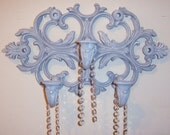 Vintage , Syroco Sconce, Upcycled,Blue Gray, Shabby Chic, Triple Sconce, Wall Decor, Wall Hanging