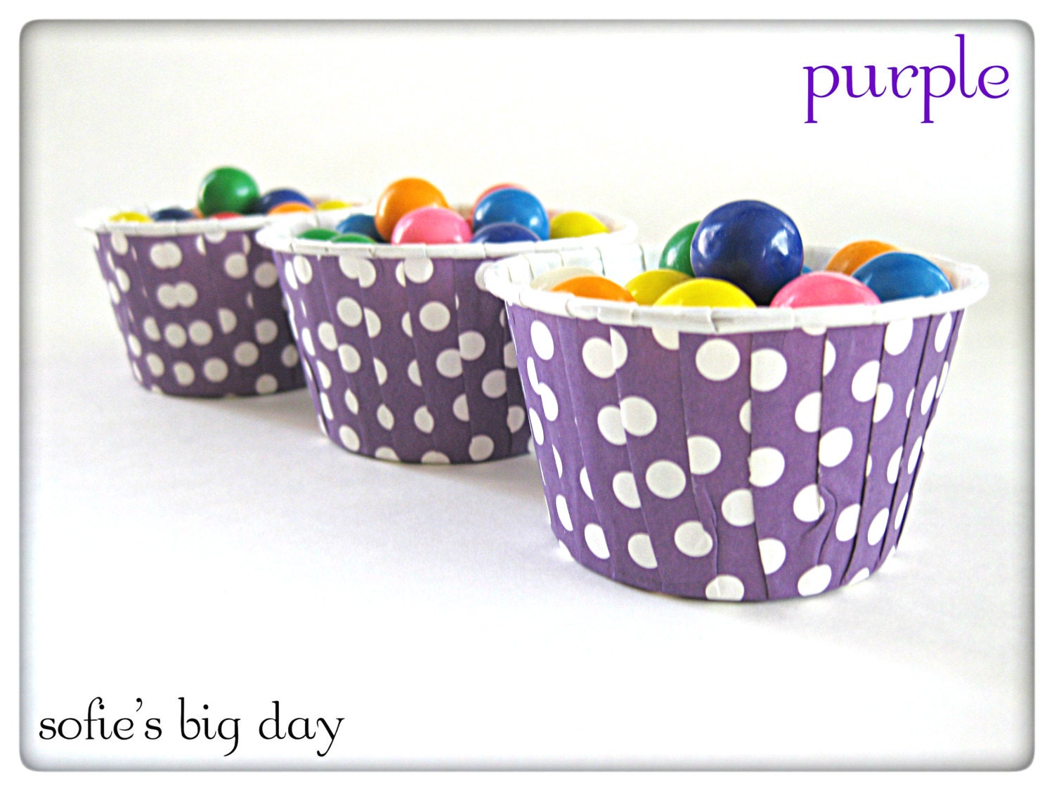 20 PURPLE Polka Dot Baking Cups -Candy or Nut Cups -ice cream cups-20 count Il_570xn