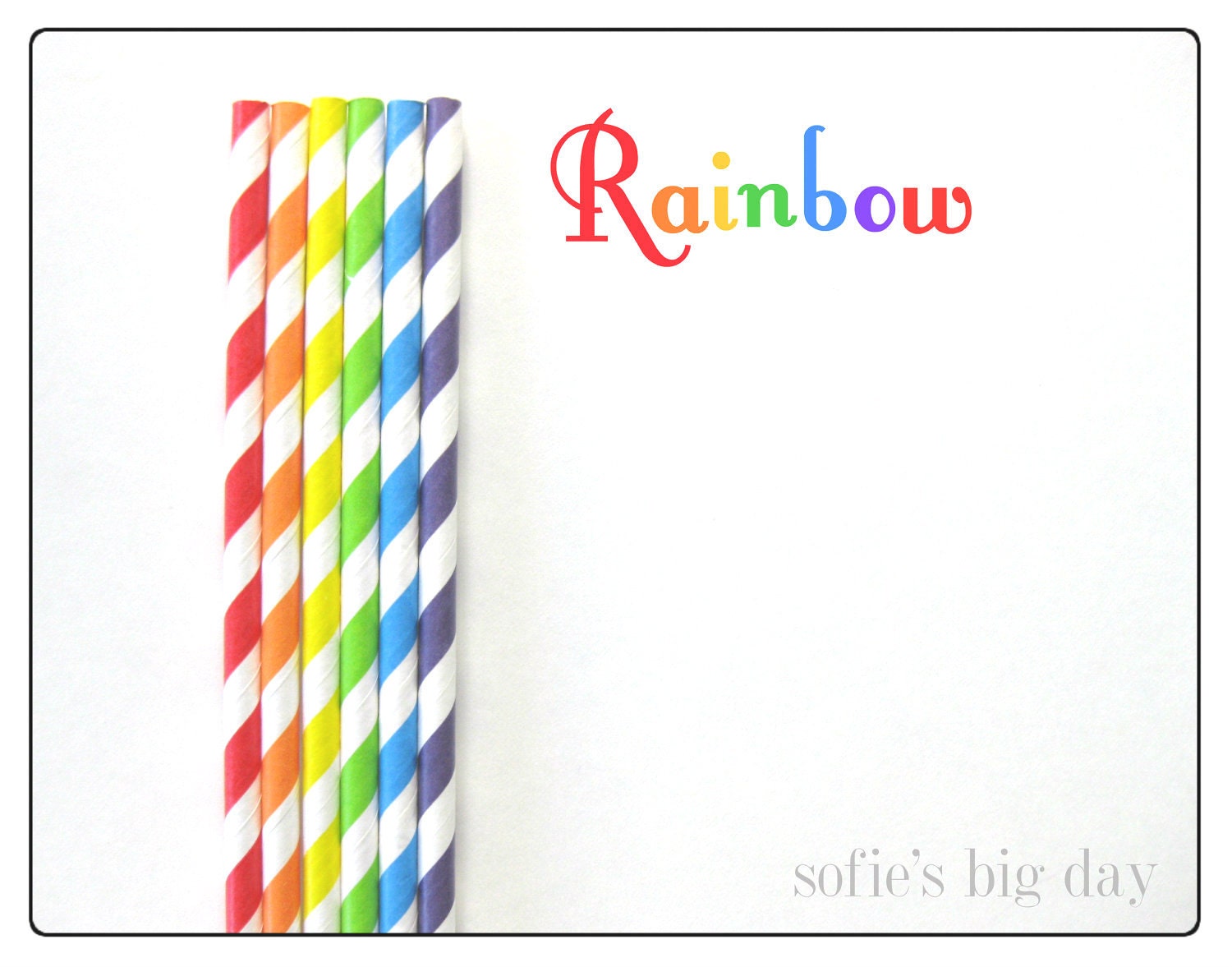 RAINBOW Assortment Stripe Straws-30 count-rainbow straws-rainbow color stripe straws-30 count Il_570xn