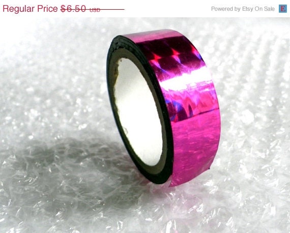 Pink Prism Tape - 1 roll of Shiny deco (50 ft long, 1/2" wide)