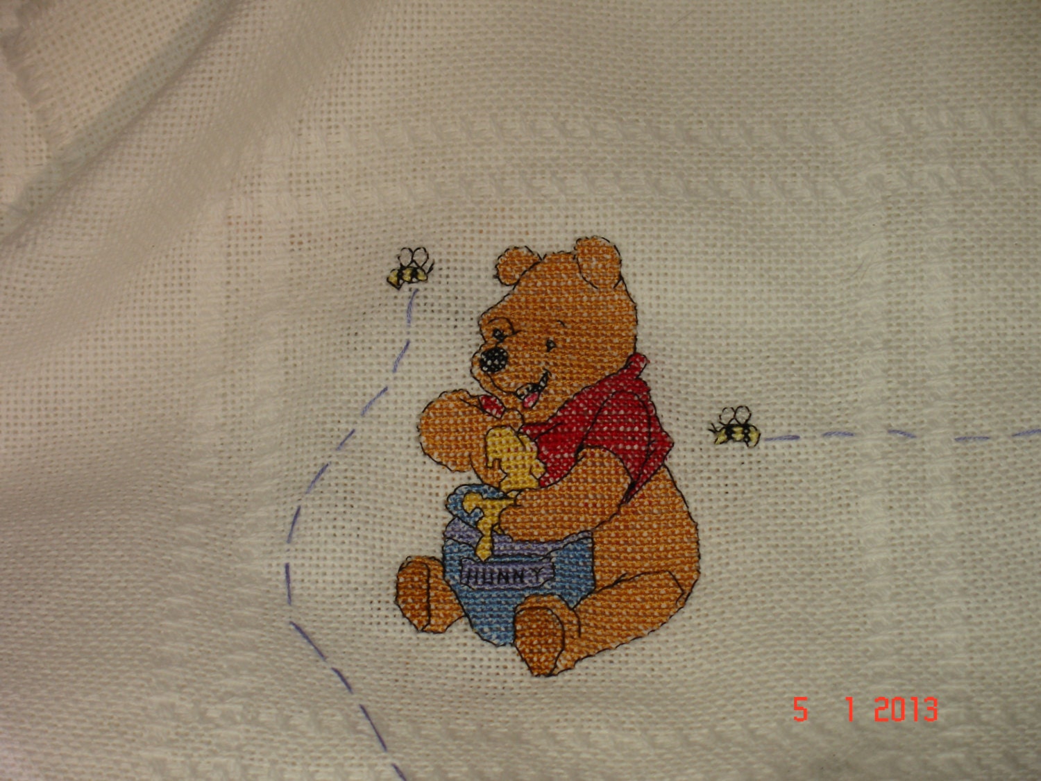 SALE Winnie the Pooh cross stitch baby afghan