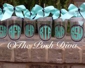 Monogrammed 16 ounce acrylic personalized Tumbler with straw and lid and bow