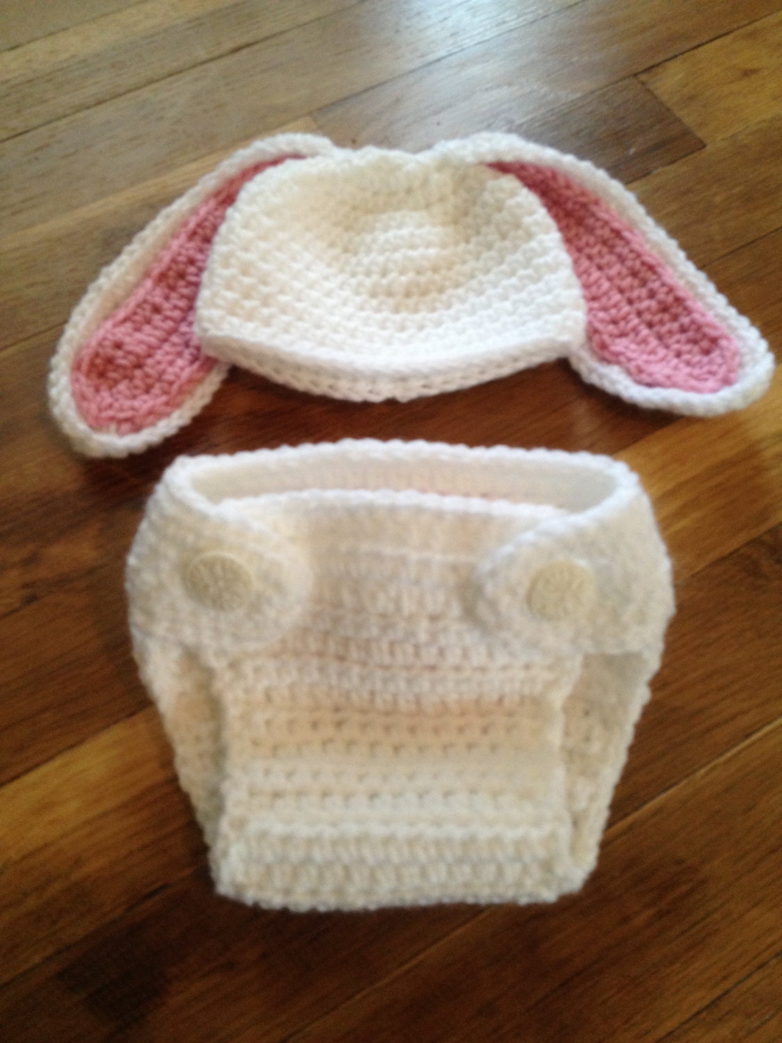 Crochet Bunny Hat & Diaper Cover set