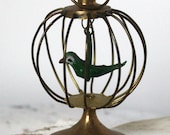 vintage miniature bird cage with bird - vintagearcheology