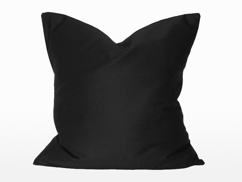 26" x 26" Decorative Throw Pillow / Accent Cushion Cover (Indoor) (Light-Weight Black Solid)