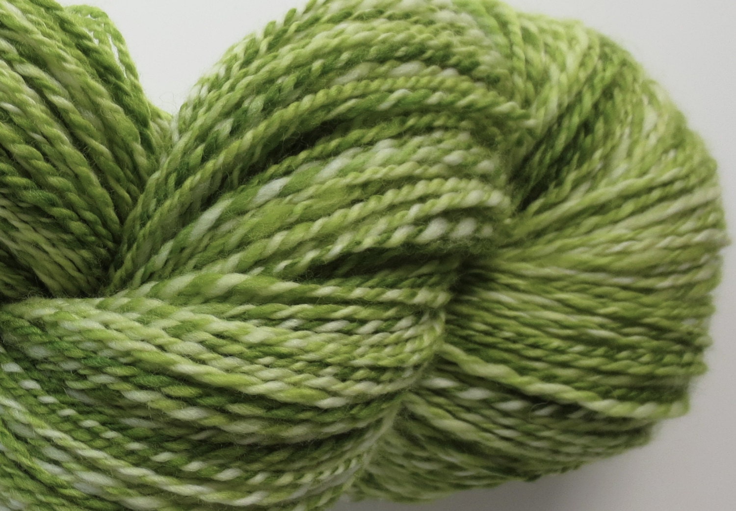 Spring Green Superwash Merino Handspun yarn 338 yards, DK- Light worsted weight
