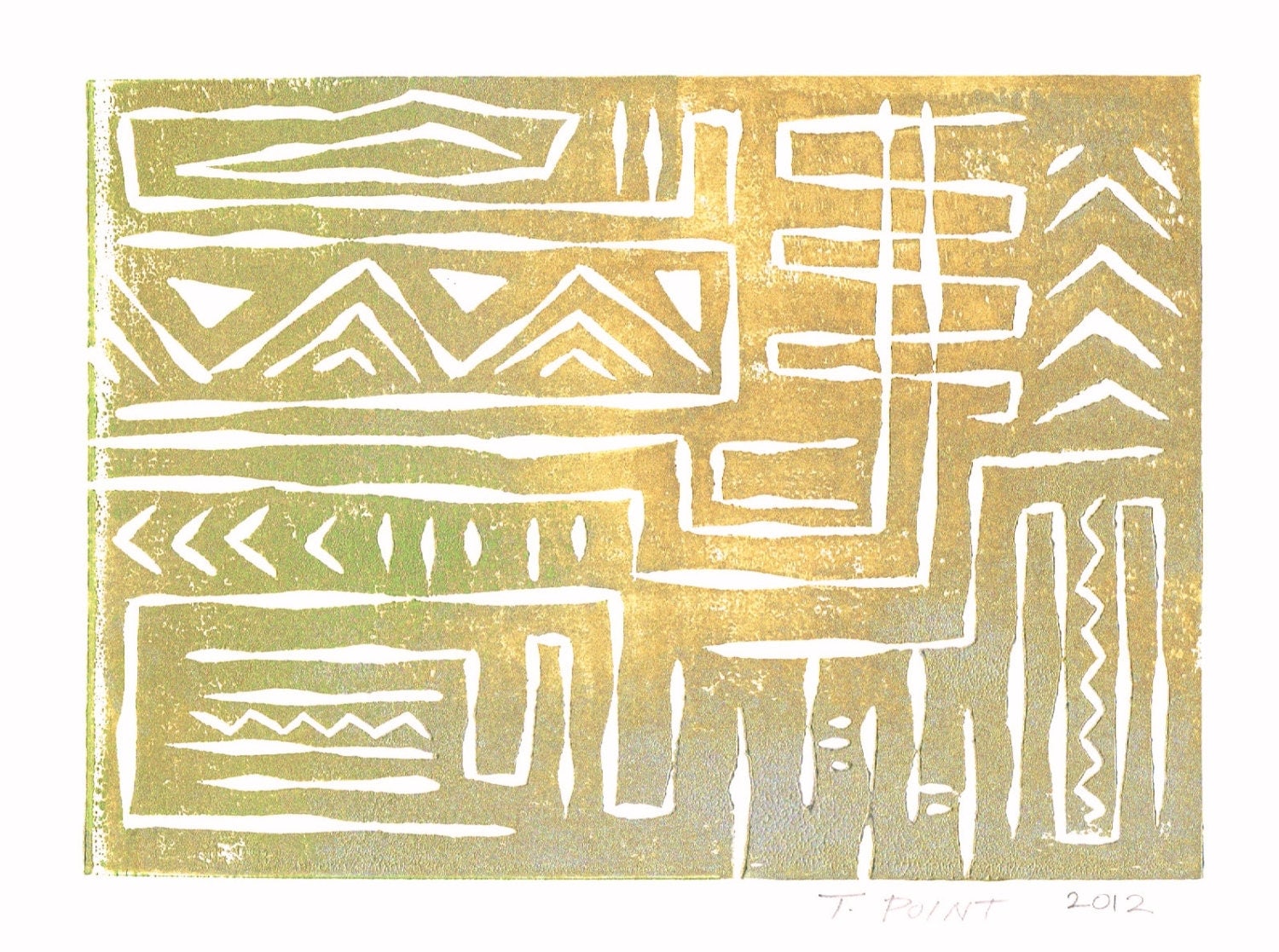SALE CLEARANCE Abstract Aztec Tribal Pattern Art by printwork