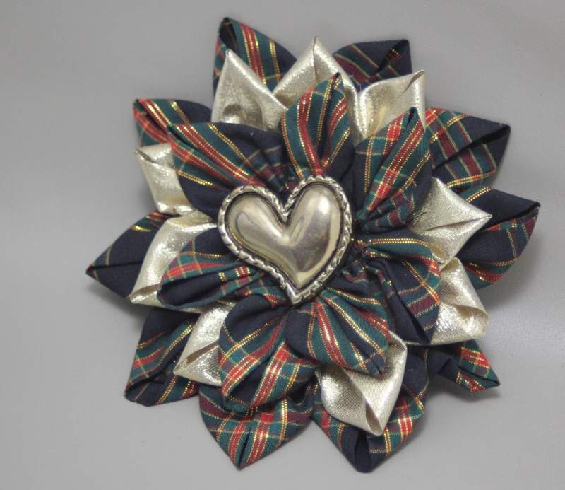 Hand Made Brooch........ Hand made multi colored fabric brooch