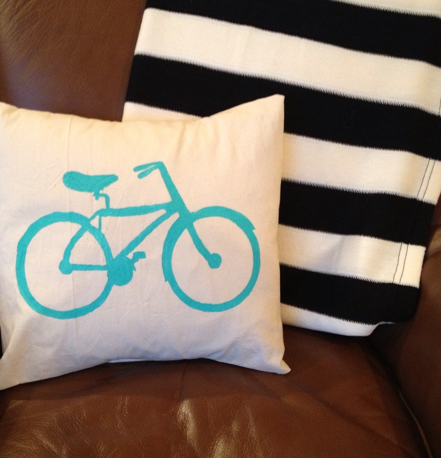 Vintage Bicycle in Tiffany - Decorative Pillow Slip