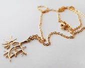 Coral Branch Necklace Gold Pendant Jewelry Nature