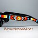 Hand Beaded Sunglasses Tribal Design Red