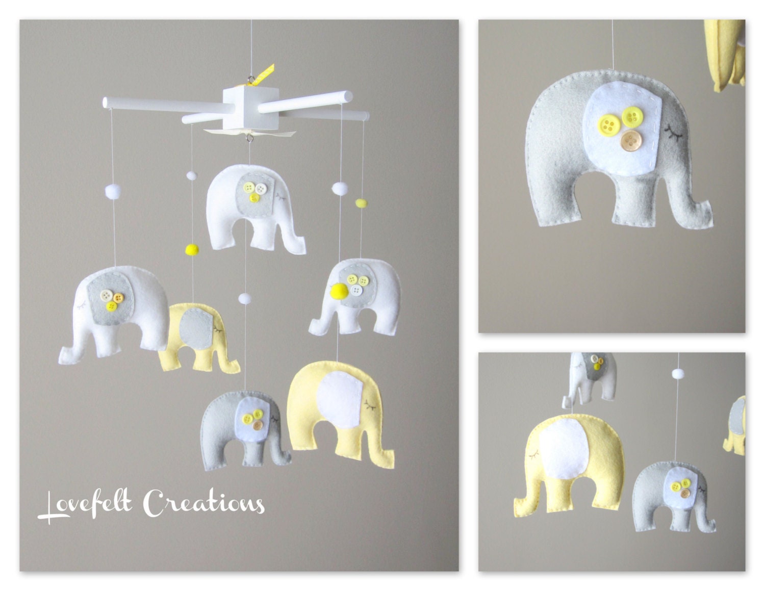 Baby  mobile - Custom Baby Mobile - Elephant Mobile - You can PICK ur COLORS and FABRIC :)