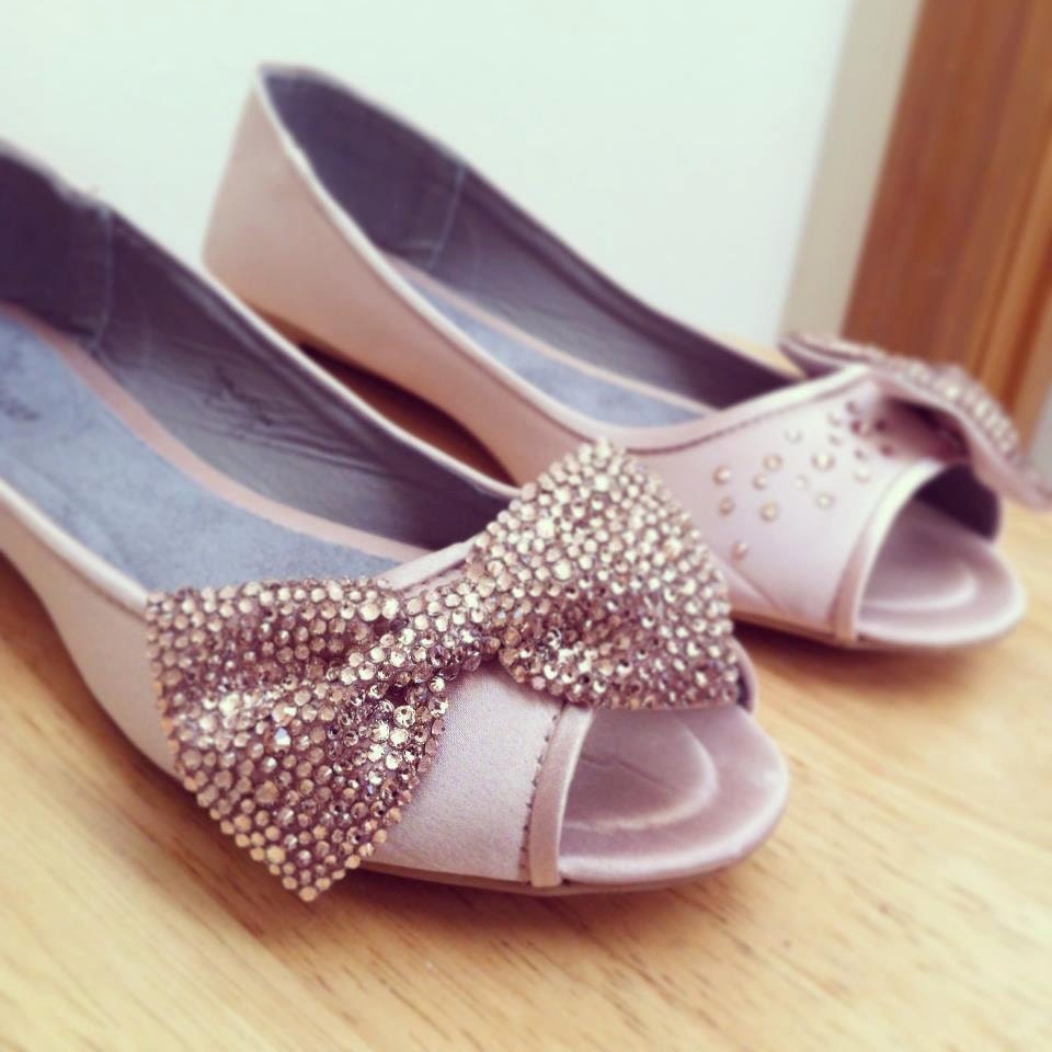 Wedding shoes, Ballet flats, Swarovski shoes, Bling bridal shoes, Bow shoes