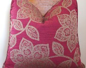 Magenta and Metallic Pillow Cover Size 20x20