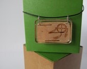 Birch Bark Necklace, Medicine Wheel Pendant