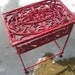 1920s Heavy Ornate Cast Iron Garden Patio Table Shabby Chic Red