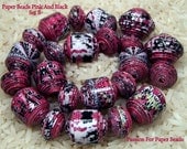 Paper Beads Pink And Black Set B
