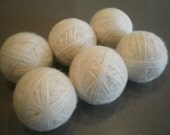 Felted Wool Dryer Balls Eco-friendly White set of 6
