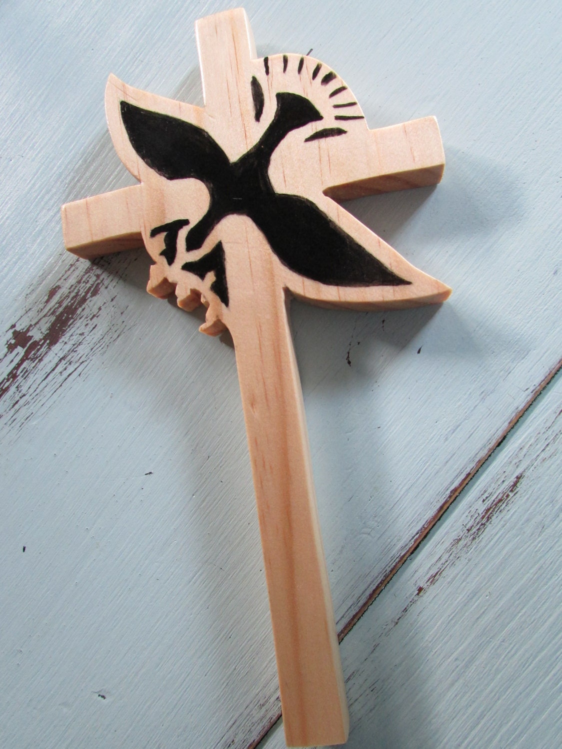 Wood Cross with Dove