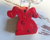 ABC 123 Red Dog Keychain