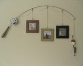 Fishing Pole Picture Frame - Metal Silver - 3 Frames